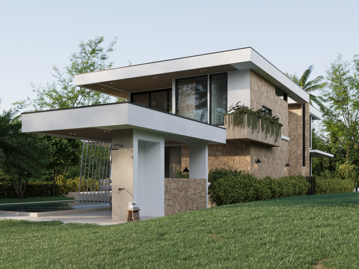 Casa Sera — Covered outdoor kitchen — rendering