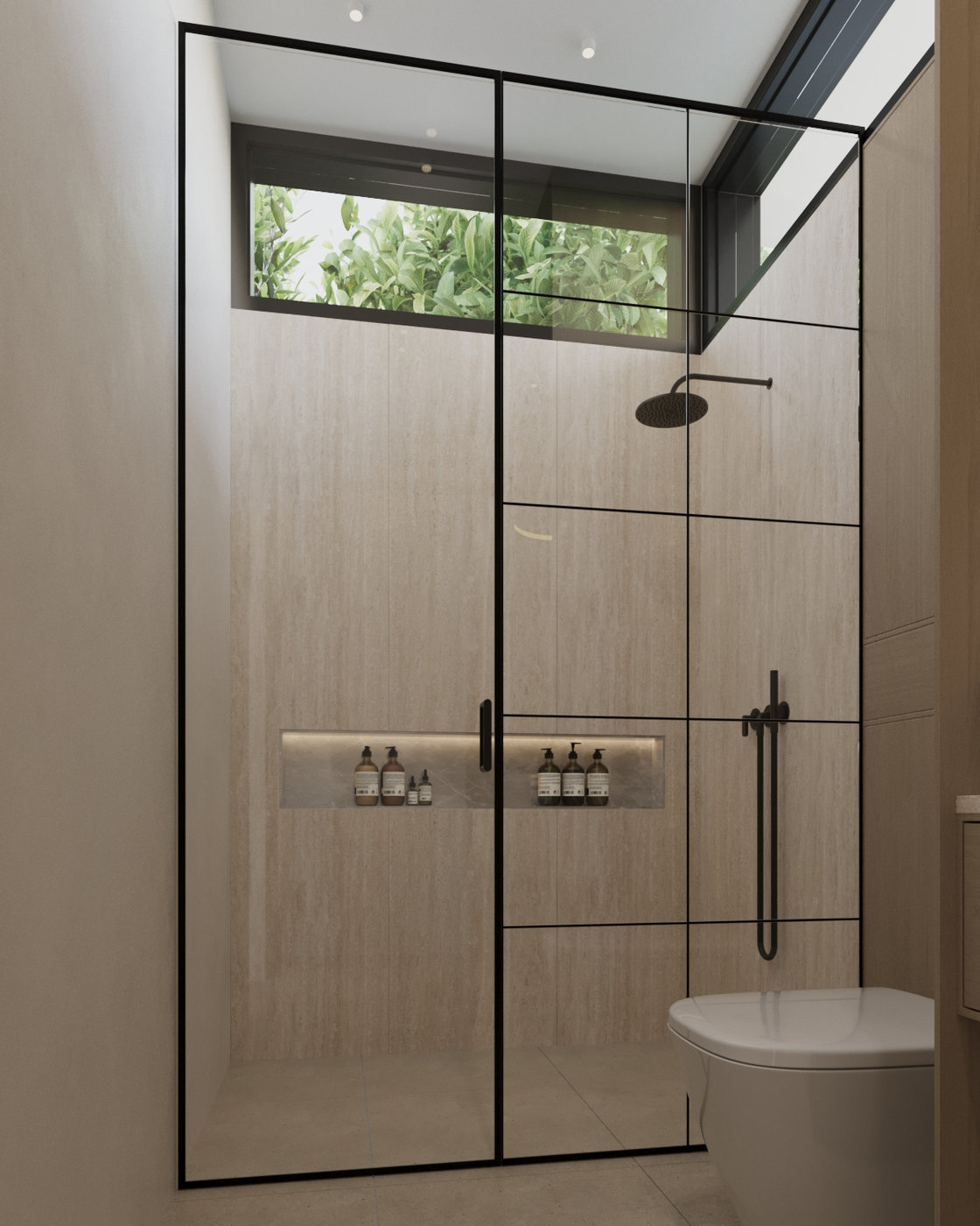 Casa Sera — Bathroom shower detail — rendering